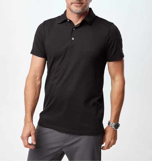 T-Shirt Plus Polo 5-Pack – Black Polo Studio Front View