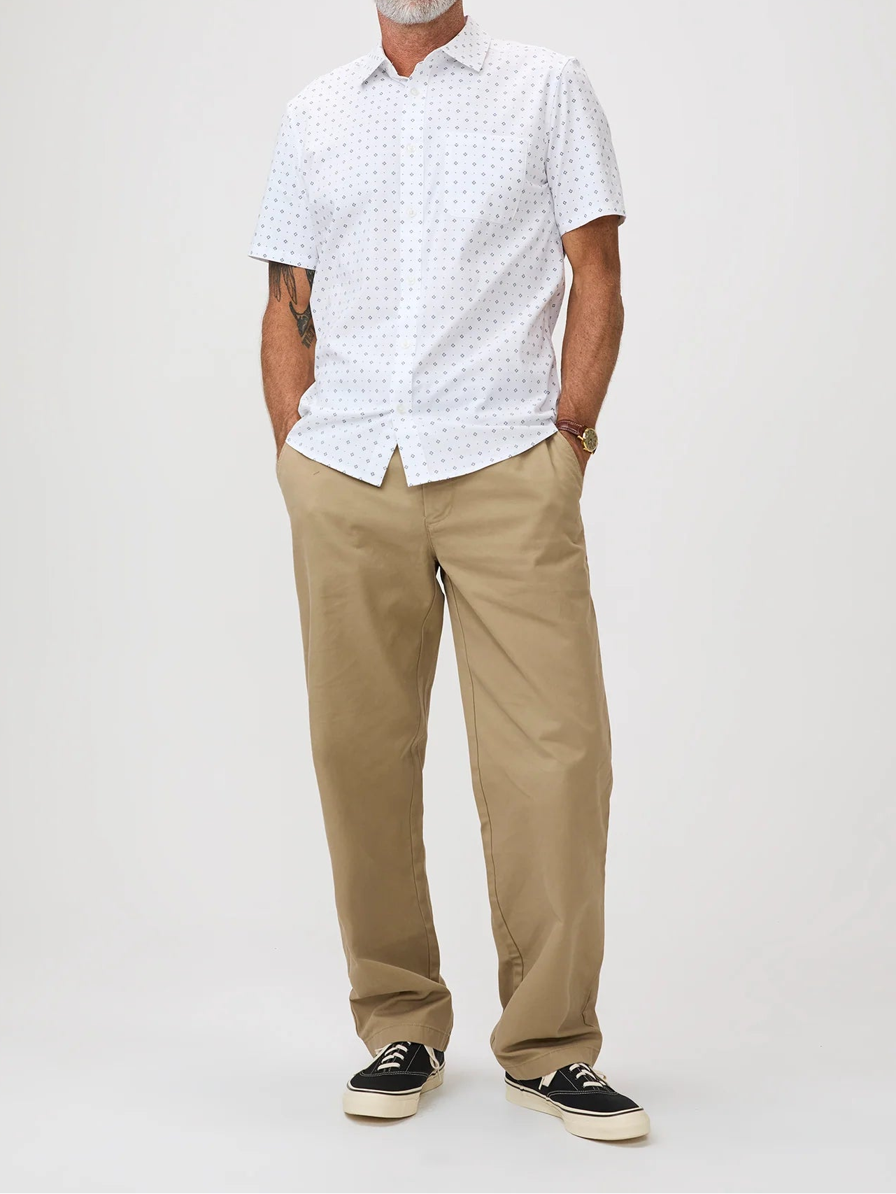 T-Shirt Plus White Print All Day Short Sleeve Shirt