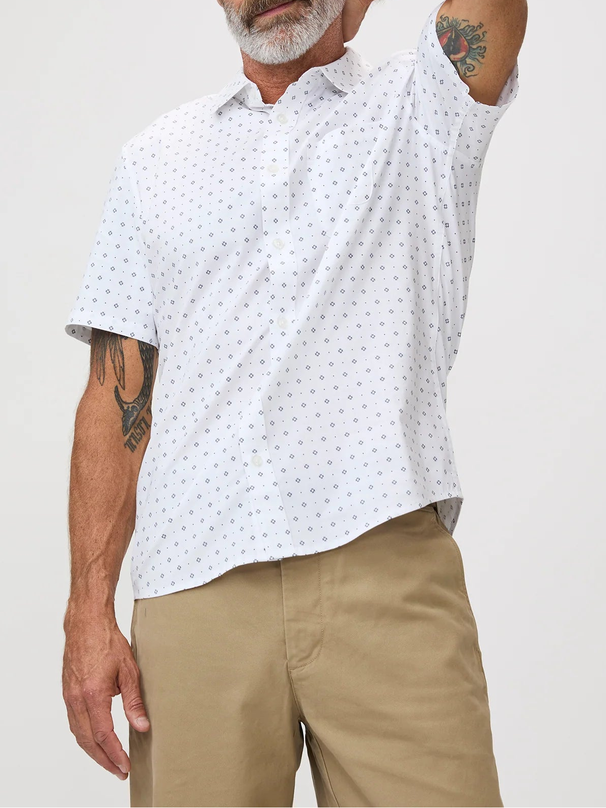 T-Shirt Plus White Print All Day Short Sleeve Shirt
