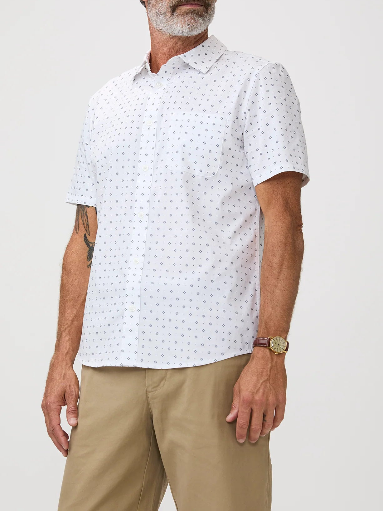 T-Shirt Plus White Print All Day Short Sleeve Shirt