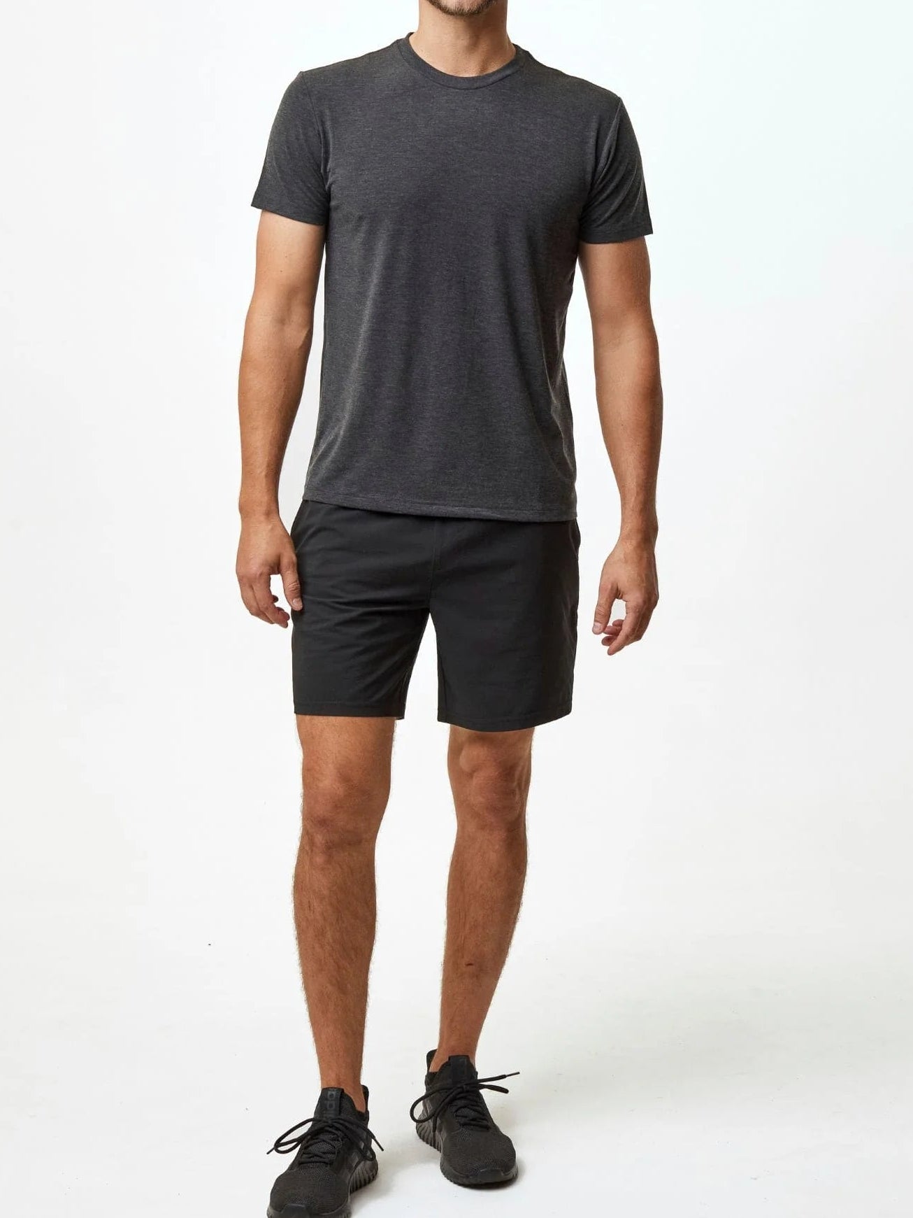 T-Shirt Plus Black Stretch Performance Shorts – 4-Way Stretch & Quick-Dry