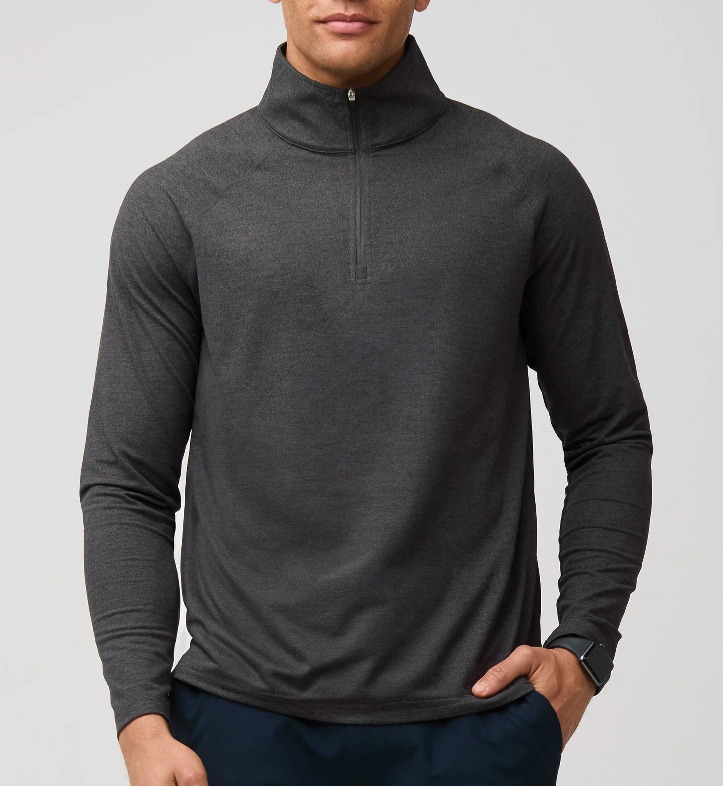 T-Shirt Plus Charcoal Tech Quarter Zip - Men's Performance Pullover