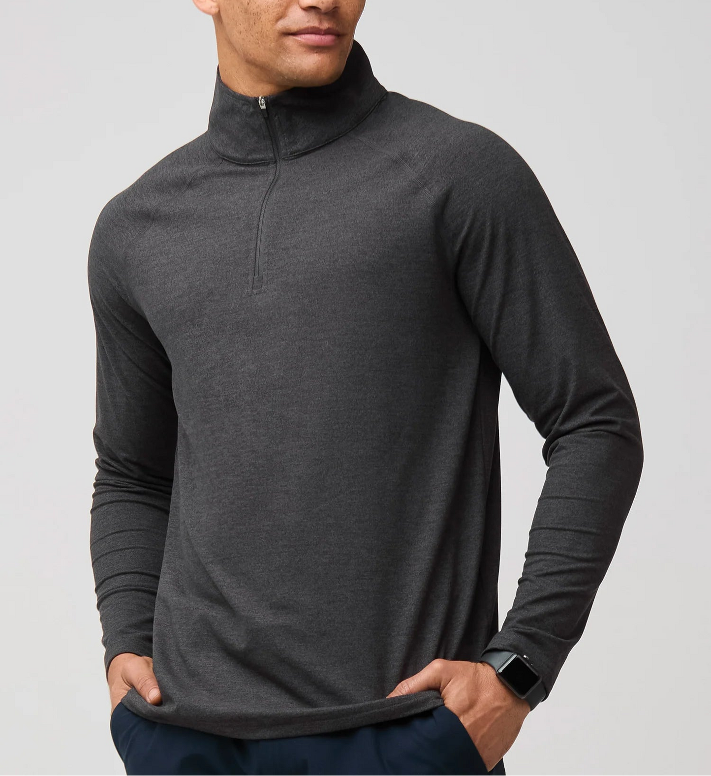 T-Shirt Plus Charcoal Tech Quarter Zip - Men's Performance Pullover