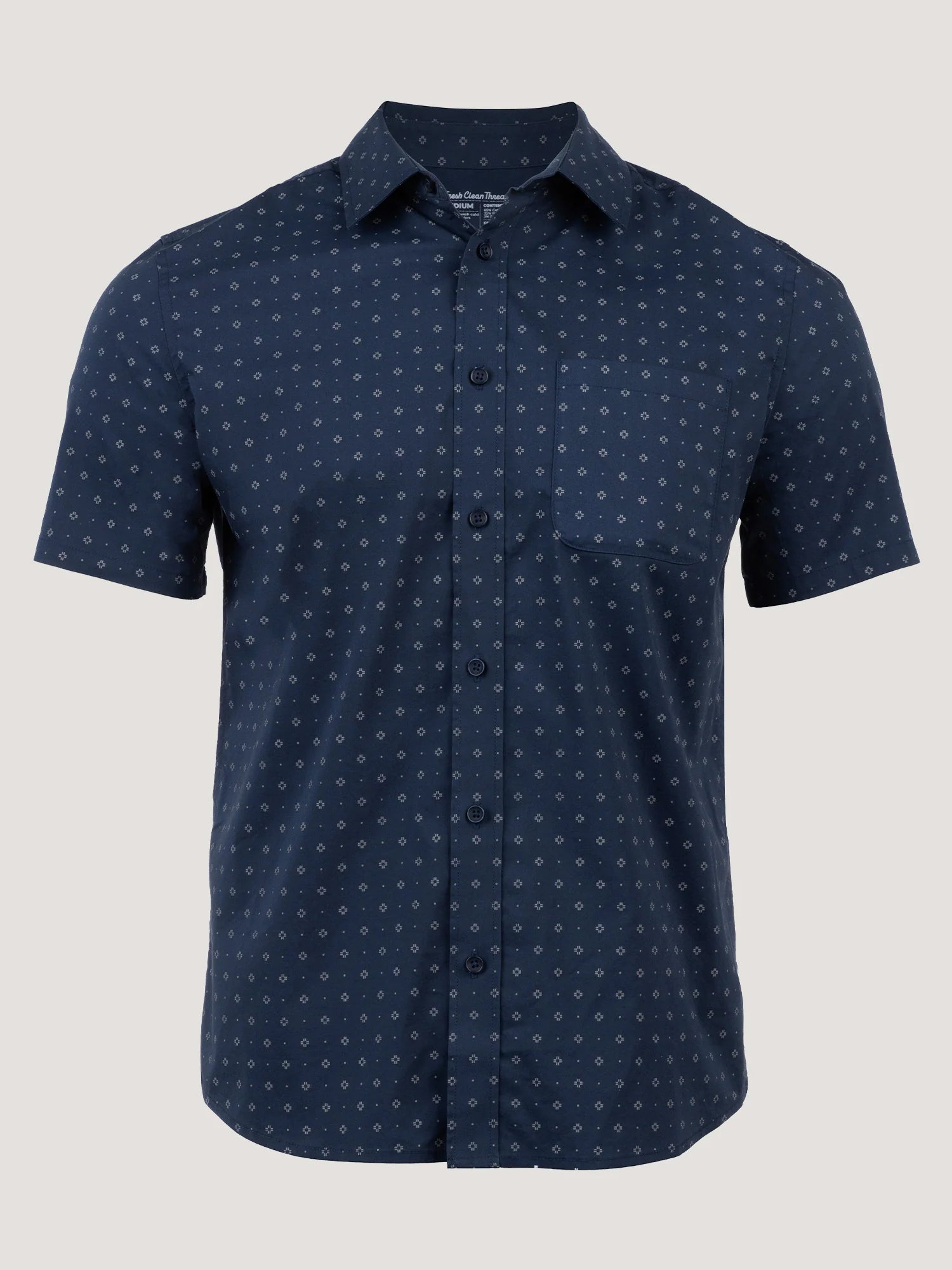 T-Shirt Plus Navy Print All Day Short Sleeve Shirt for Men