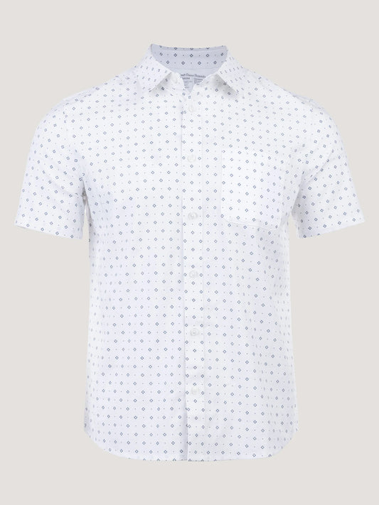 T-Shirt Plus White Print All Day Short Sleeve Shirt for men - front view