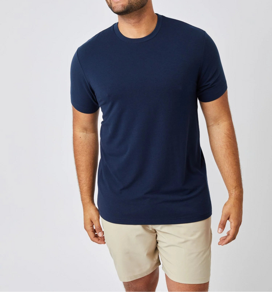 T-Shirt Plus Active Cool Crew 3-Pack – Navy Model Front View